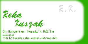 reka kuszak business card